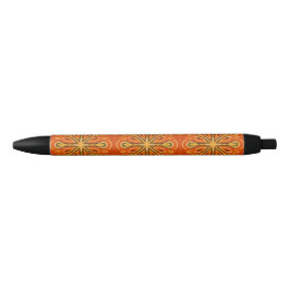 Orange Boho Abstrakt Flower Mönster Decorative