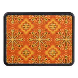 Orange Boho Abstrakt Flower Mönster Decorative Dragkroksskydd