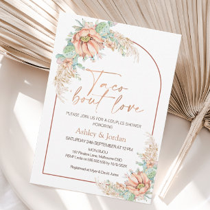 Orange Boho Kaktus Taco 'bout Love Par Shower Inbjudningar