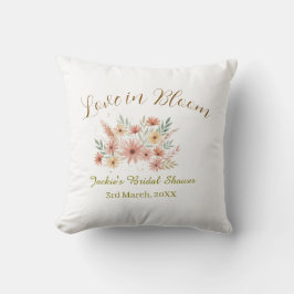 Orange boho kärlek i blom bröllopsfest namnet retr kudde