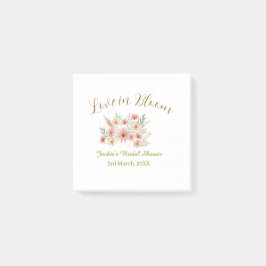 Orange boho love in Bloom bridal shower name retro Post-it Block