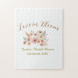 Orange boho love in Bloom bridal shower name retro Pussel