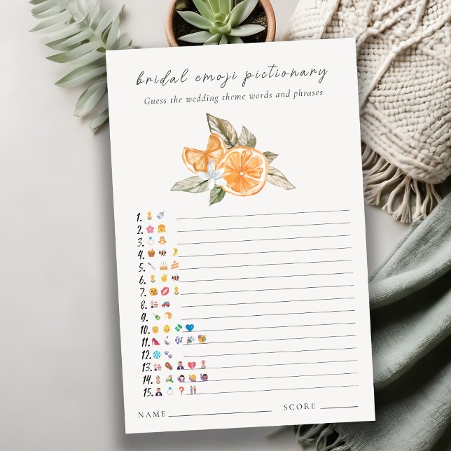 Orange Boho Möhippa Emoji Pictionary Game (Skapare uppladdad)