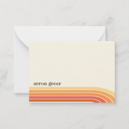 Orange Boho Retro Rand Anteckningskort