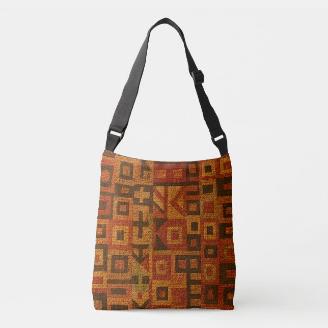 Orange Boho Tribal Design Axelväska (Framsida)