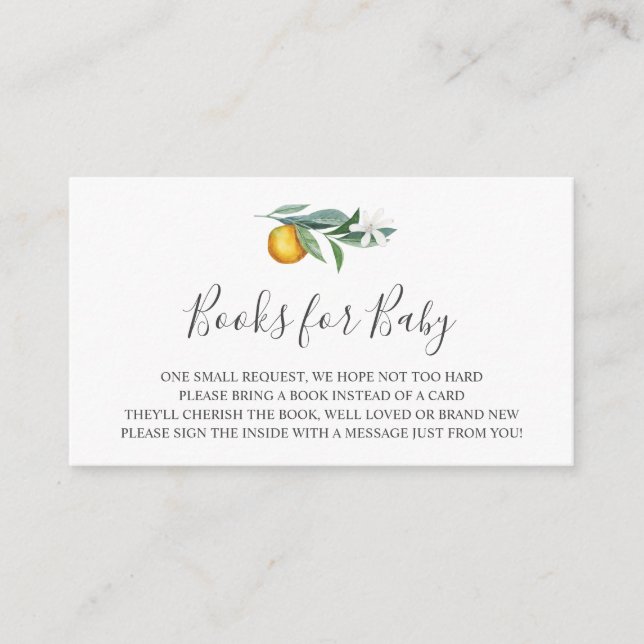 Orange Bokar för Baby-inmatningskort Tilläggskort (Framsida)