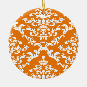 Orange Bold Damask på Emporiomoffa Julgransprydnad Keramik