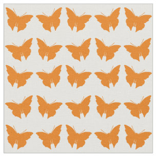Orange Bold Mod Butterflies Tyg