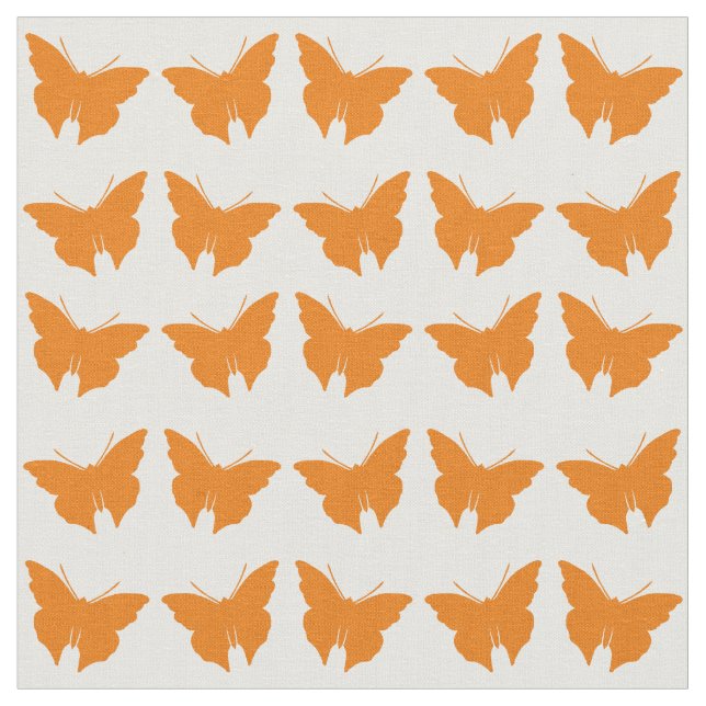 Orange Bold Mod Butterflies Tyg (Närbild)