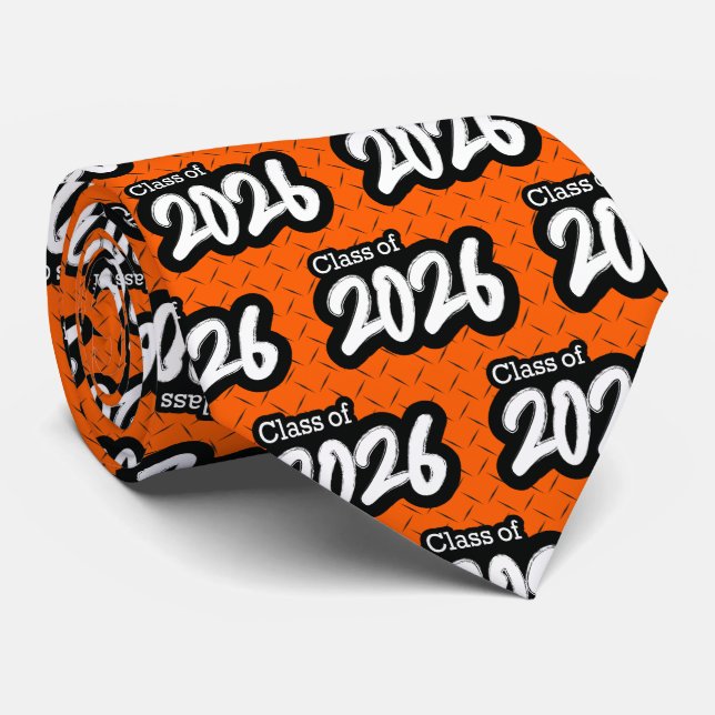 Orange Bold Push Class of 2026 Neck Tie Slips (Rullad)
