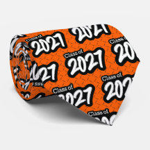 Orange Bold Push Class of 2027 Neck Tie