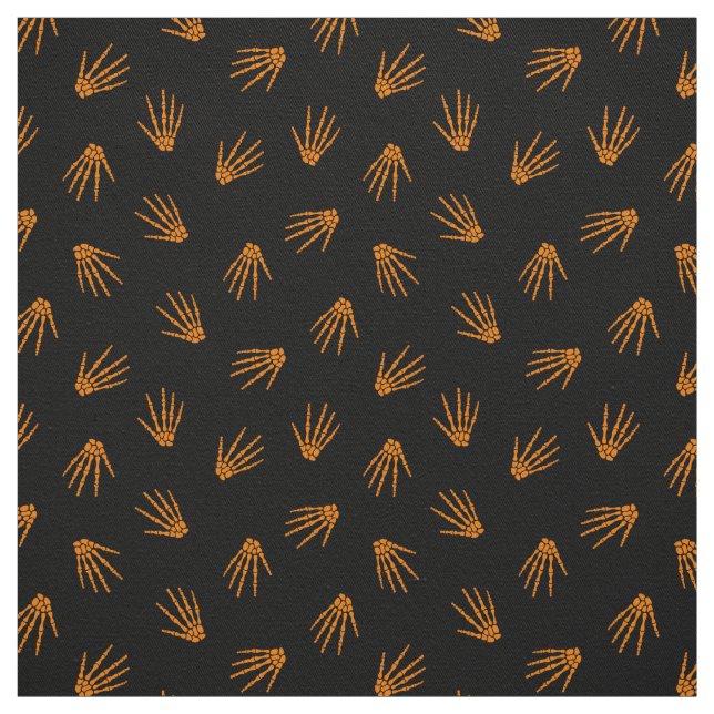 Orange Bones Happy halloween Modern Tyg (Provkarta)
