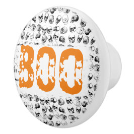 Orange Boo Halloween Spooky Skull Mönster Knopp
