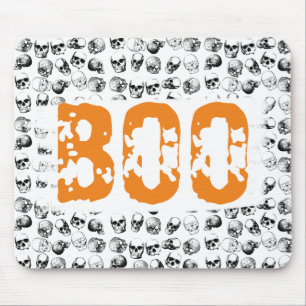 Orange Boo Halloween Spooky Skull Mönster Musmatta