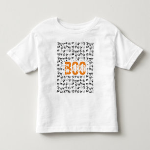 Orange Boo Halloween Spooky Skull Mönster T Shirt