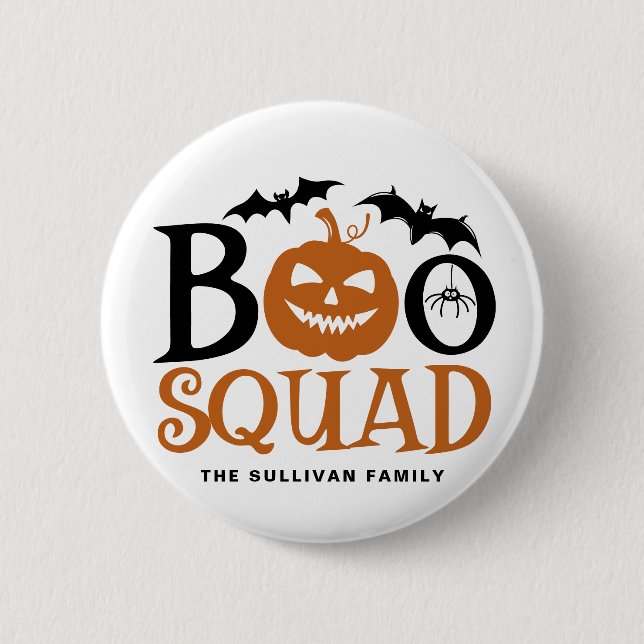 Orange Boo Squad Spooky Lettering Halloween Knapp (Framsida)