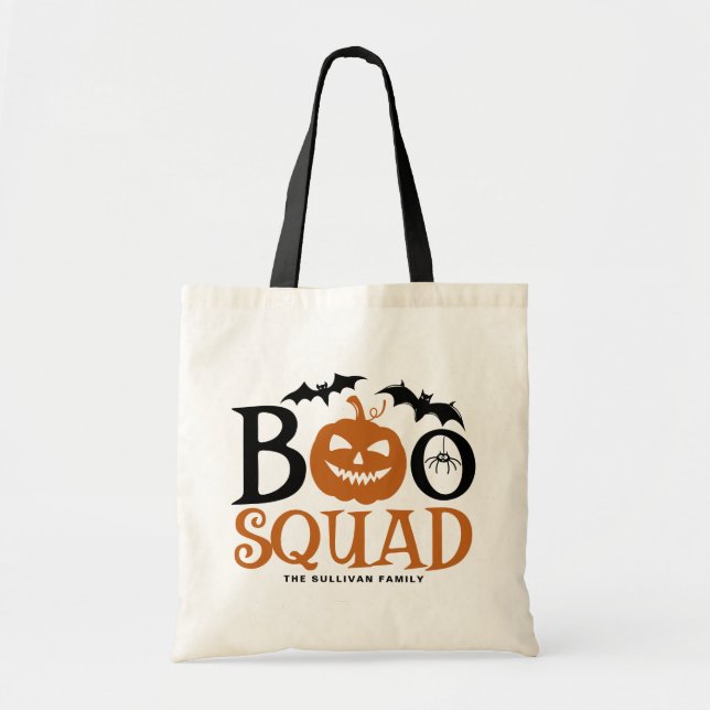 Orange Boo Squad Spooky Lettering Halloween Tygkasse (Framsidan)
