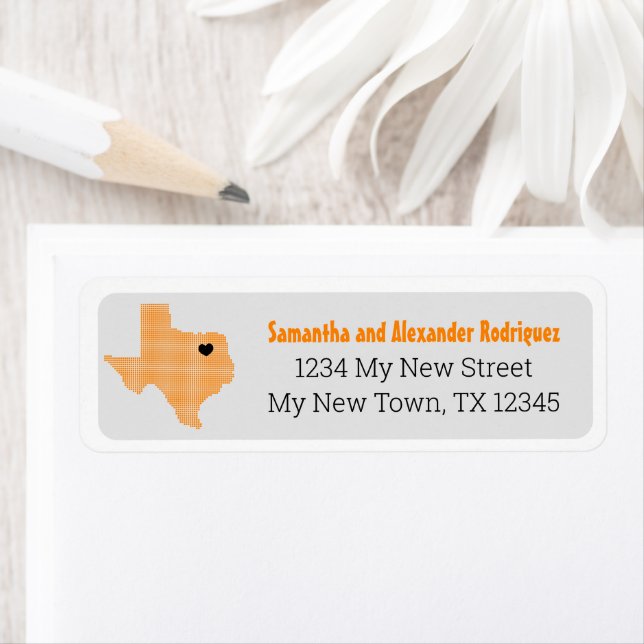 Orange Borta syd, Y'all Returadress Etikett (Insitu)