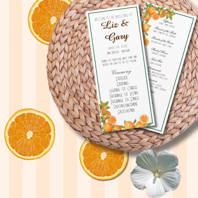 Orange Botanisk Elegant Minimalistisk Program (Skapare uppladdad)