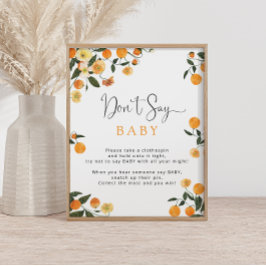 Orange & botaniska Don's say Baby Game Poster