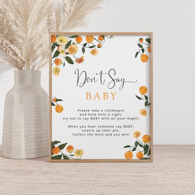 Orange & botaniska Don's say Baby Game Poster (Skapare uppladdad)