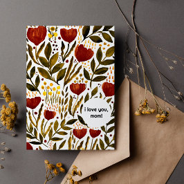 Orange Botaniskt i kärlek du mamma Mors dag Julkort