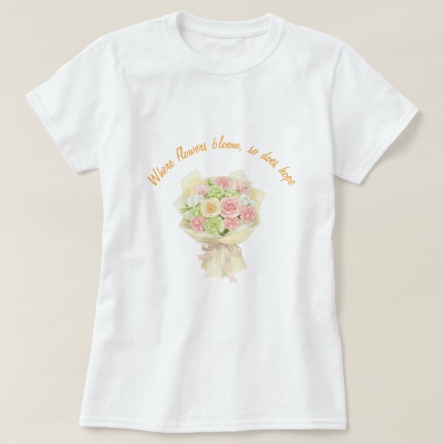orange bouquet Bridal Shower T Shirt (Design framsida)