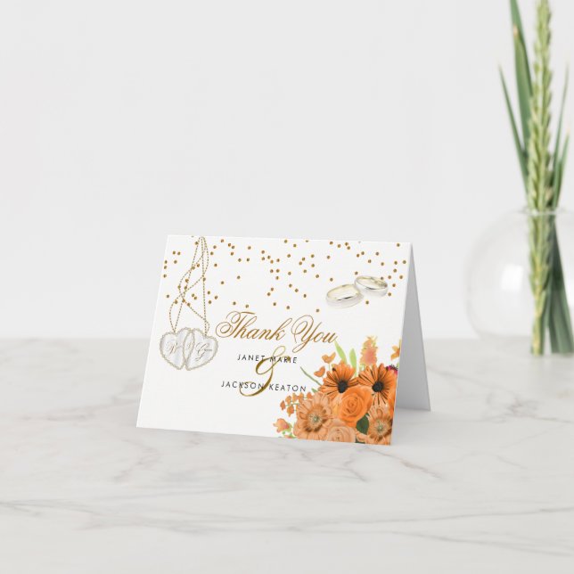 Orange Bouquet Flower - Tack Kort (Framsida)
