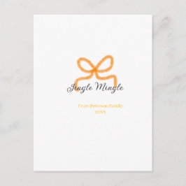 Orange bow jingle Mingle retro boho family namdate Helg Vykort