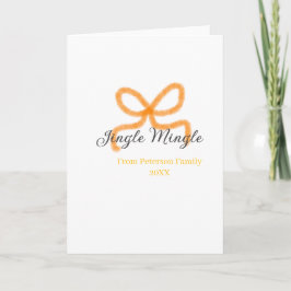 Orange bow jingle Mingle retro boho family namdate Kort