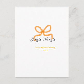 Orange bow jingle Mingle retro boho family namdate Vykort