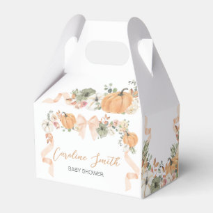 Orange Bow Pumpkin Baby Shower Presentaskar