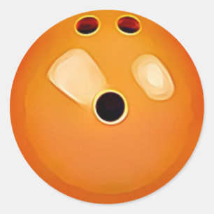 Orange Bowling Ball Stickers Runt Klistermärke