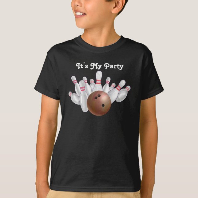 Orange bowlingparty t-shirt (Framsida)