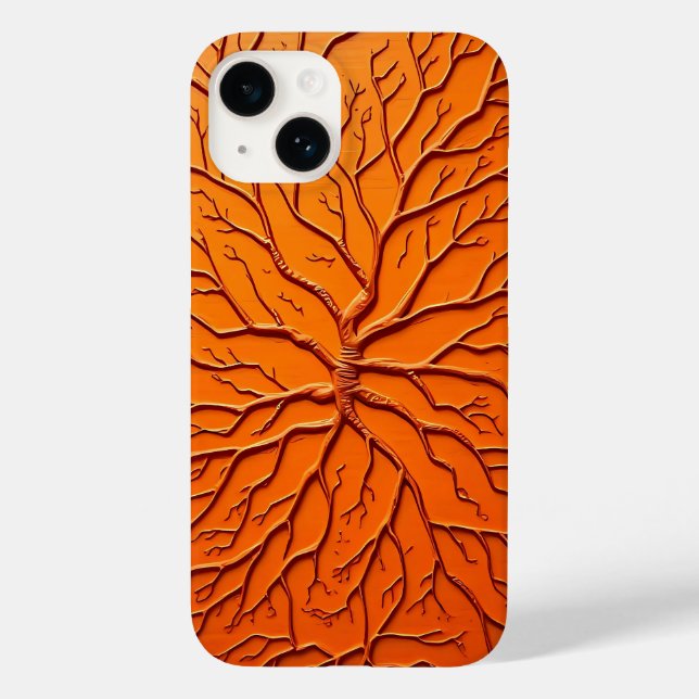 Orange Branching Texture iPhone Case Modern Art (Baksida)