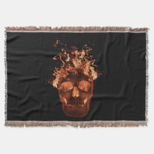 Orange Brand Skullvevett Filt