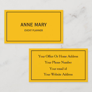 Orange Bright Fall Autumn Colorful Event Planner Visitkort