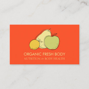 Orange Bright Food Fruktdietician Nutritionist Visitkort