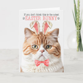 Orange British Shorthair Cat Bunny Öron för Påsk Helgkort