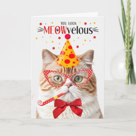Orange British Shorthair Cat MEOWvelous Birthday Kort