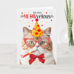 Orange British Shorthair Cat MEOWvelous Birthday Kort