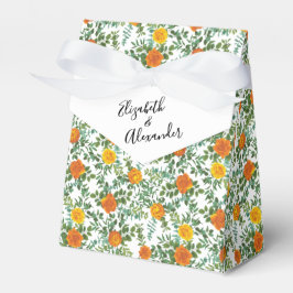 Orange Bröllop Blommigt Modern Presentaskar