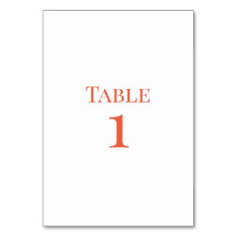 Orange Bröllop Bordsnummer