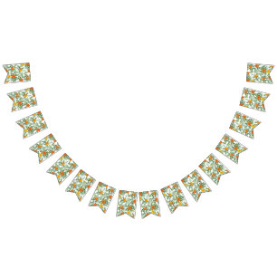 Orange Bröllop Peony Ro Blommigt Vimplar