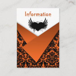 Orange, bröllopskort för svarta skugga tilläggskort