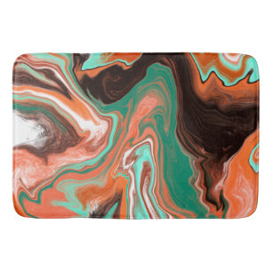 Orange Brown Abstrakt Art modern Fluid Art Badrumsmatta