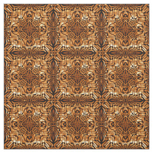 Orange Brown Bali Batik Stil Paisley Mönster Tyg
