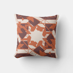 Orange Brown Beige Mediterranean Abstrakt Flower Kudde