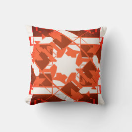 Orange Brown Benvit Mediterranean Blommigt Motif Kudde