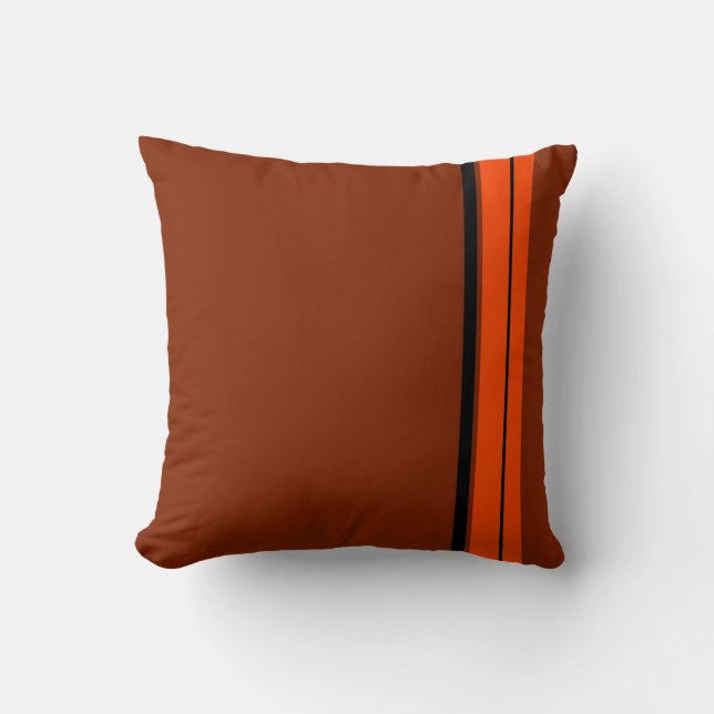 Orange Brown Black Rand Art Design Abstrakt Kudde (Framsida)